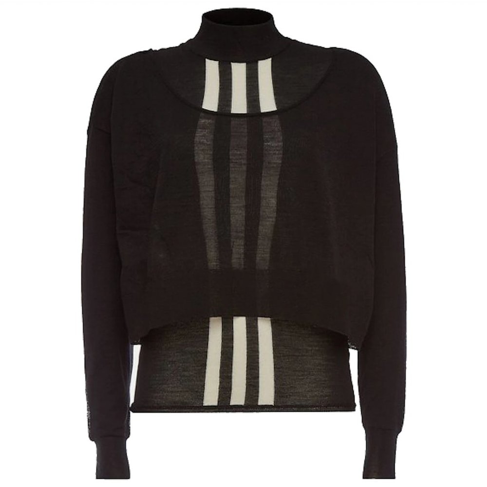 Rare Adidas Y-3 Women Layered Knitted Crop Sweater - M - NWT